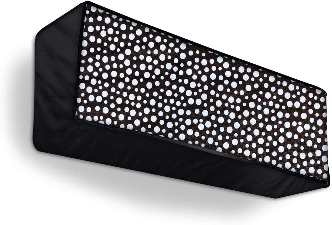 Split Ac Cover Indoor Unit For 2 Ton Capacity Ac, All Weather Polyester Cover / Attractive Digital Prints / Dustproof / Water Resistant Ac Cover (Black Dot)