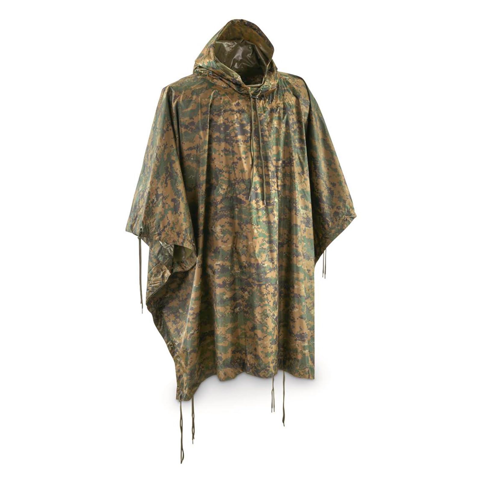 Mil-Tec Adult Ripstop Wet Weather Lightweight Waterproof Multi-Use Rain Poncho with Hood - Use as Bivouac Sack, Shelter Tent