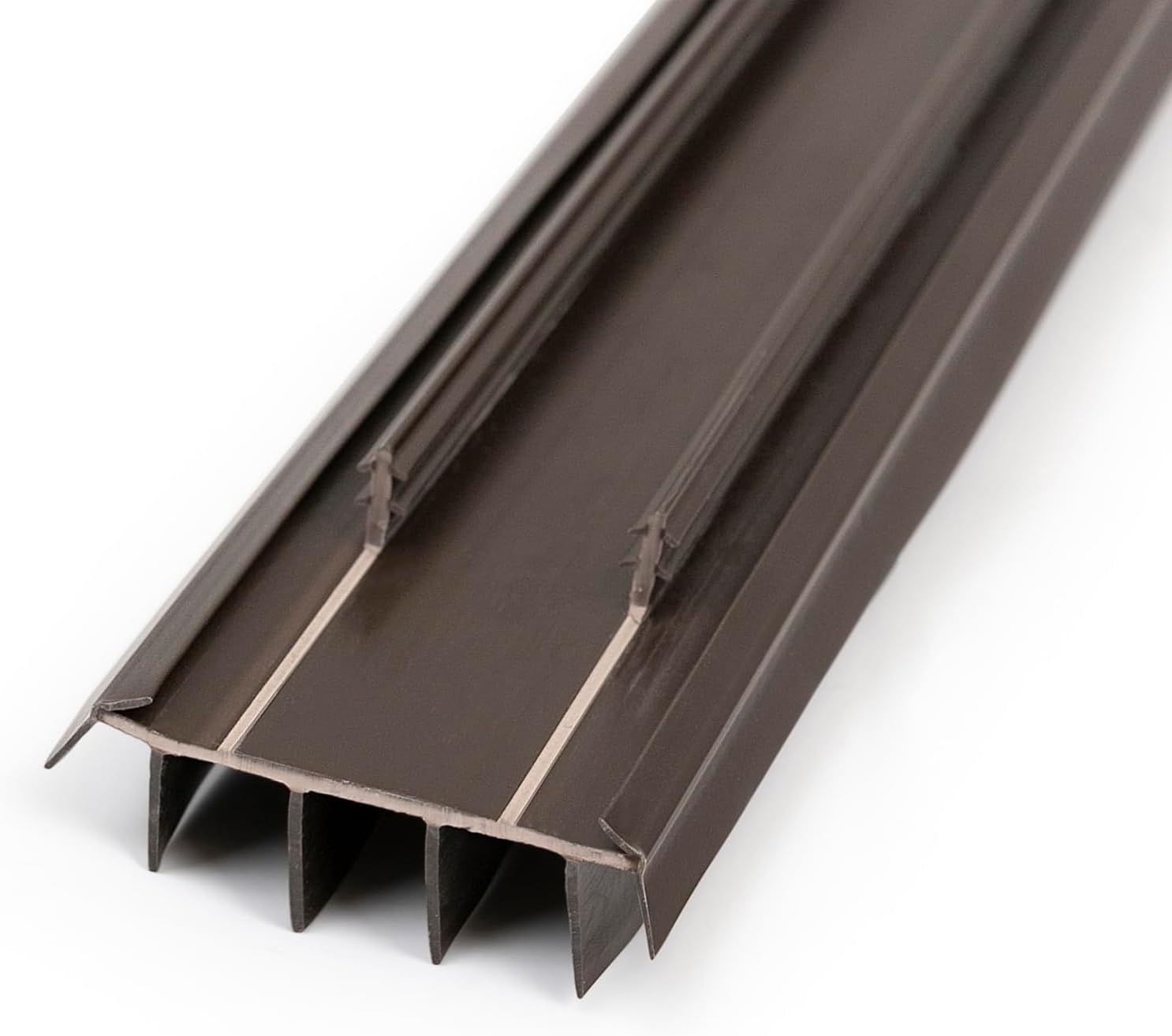 Vinyl Replacement Under Door Seal, Door Bottom with Fins for Exterior Doors, Weather Stripping Door Seal - 36 inches (2, Brown)