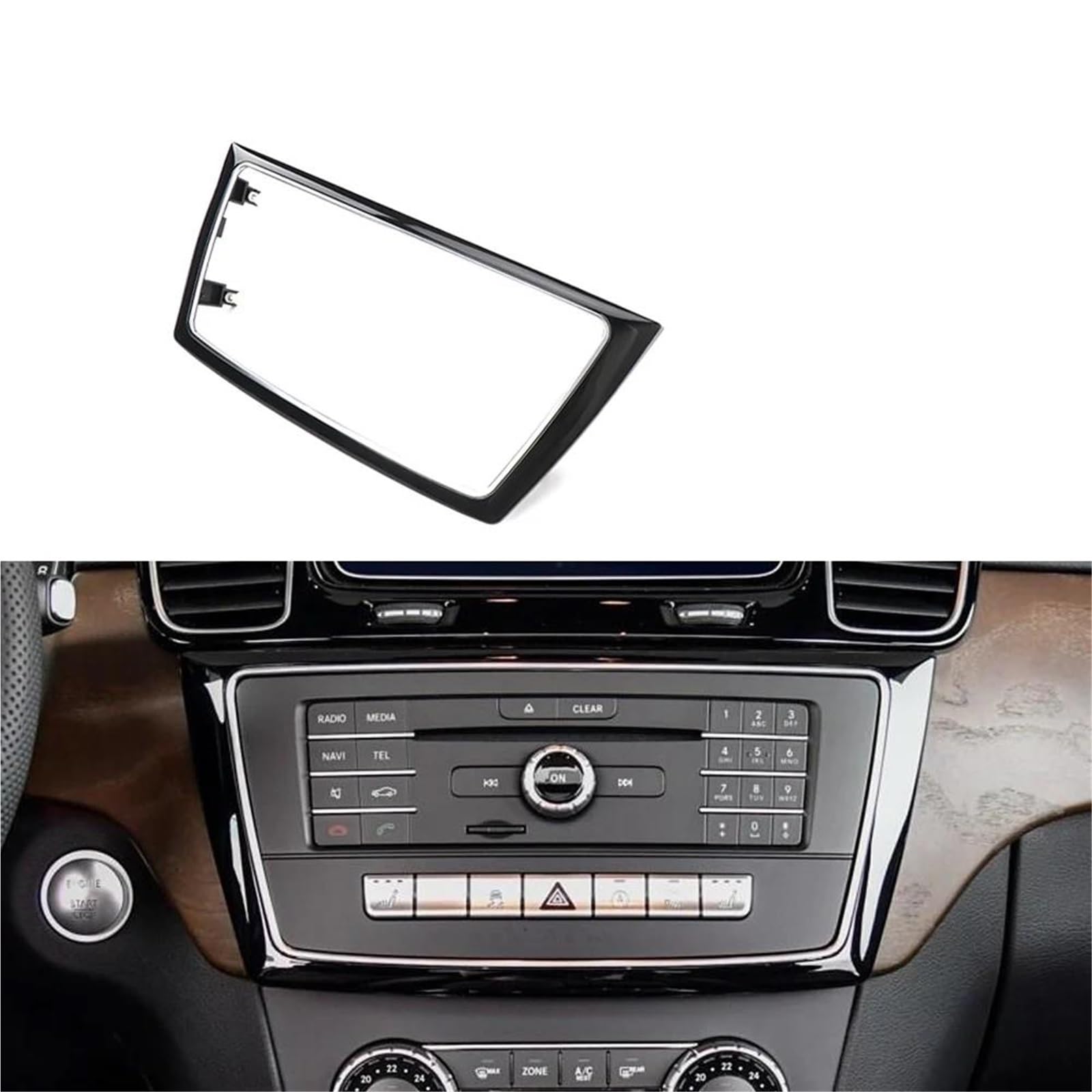 Per Mercedes Per Benz W166 W292 Console Centrale Aria Condizionata Pannello CD Copertura Trim Cornice Decorativa Audio Rifiniture interne per auto | Copertura del pannello CD dell'aria condizionata della console centrale, design autoadesivo, aderisce all'
