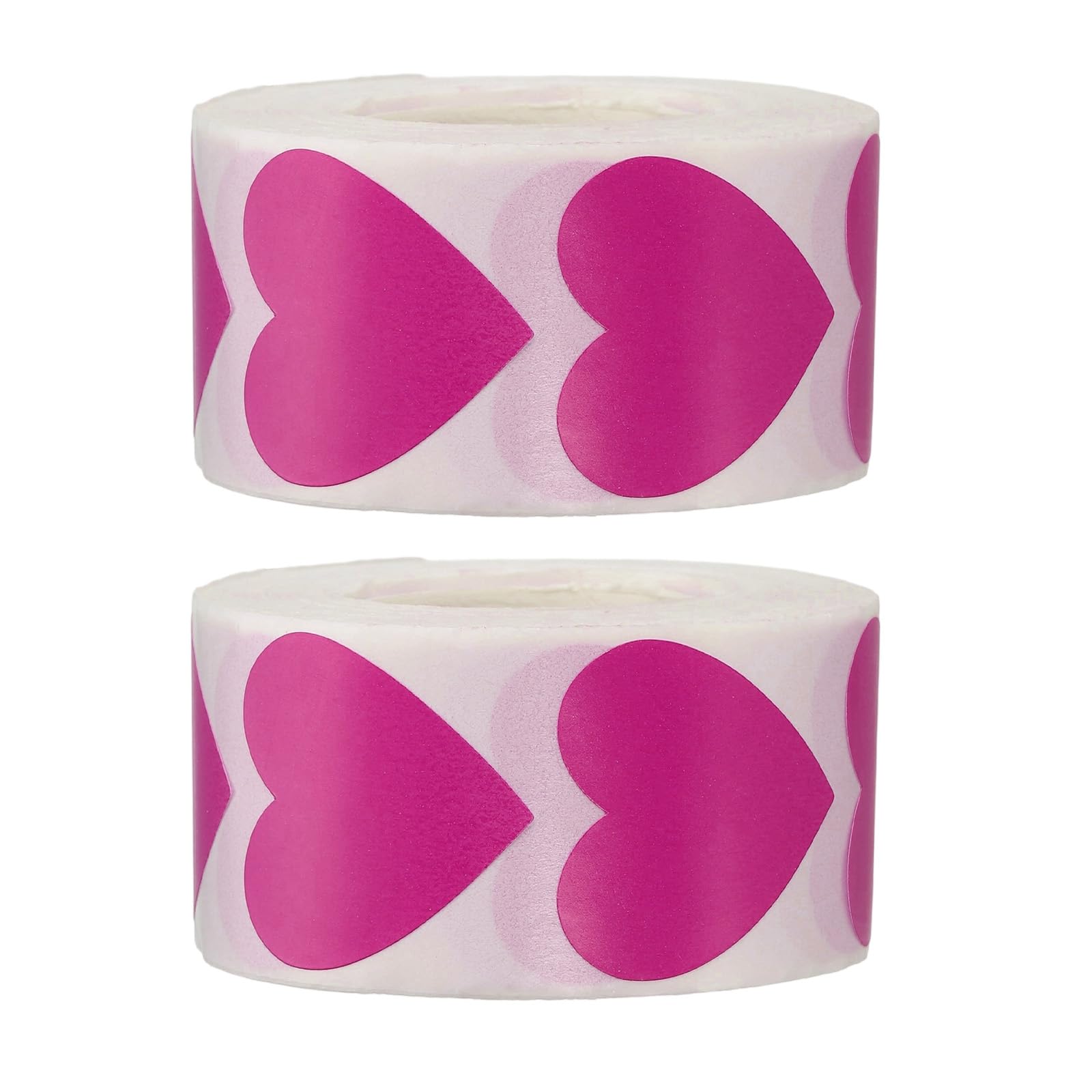 PATIKIL 1 x 1 Inch Heart Stickers Roll, 2 Roll/1000 Pcs Stickers for Small Business Paper Self-Adhesive Gift Labels for Gift Wrapping Party Favor Tags Bags, Rose Pink