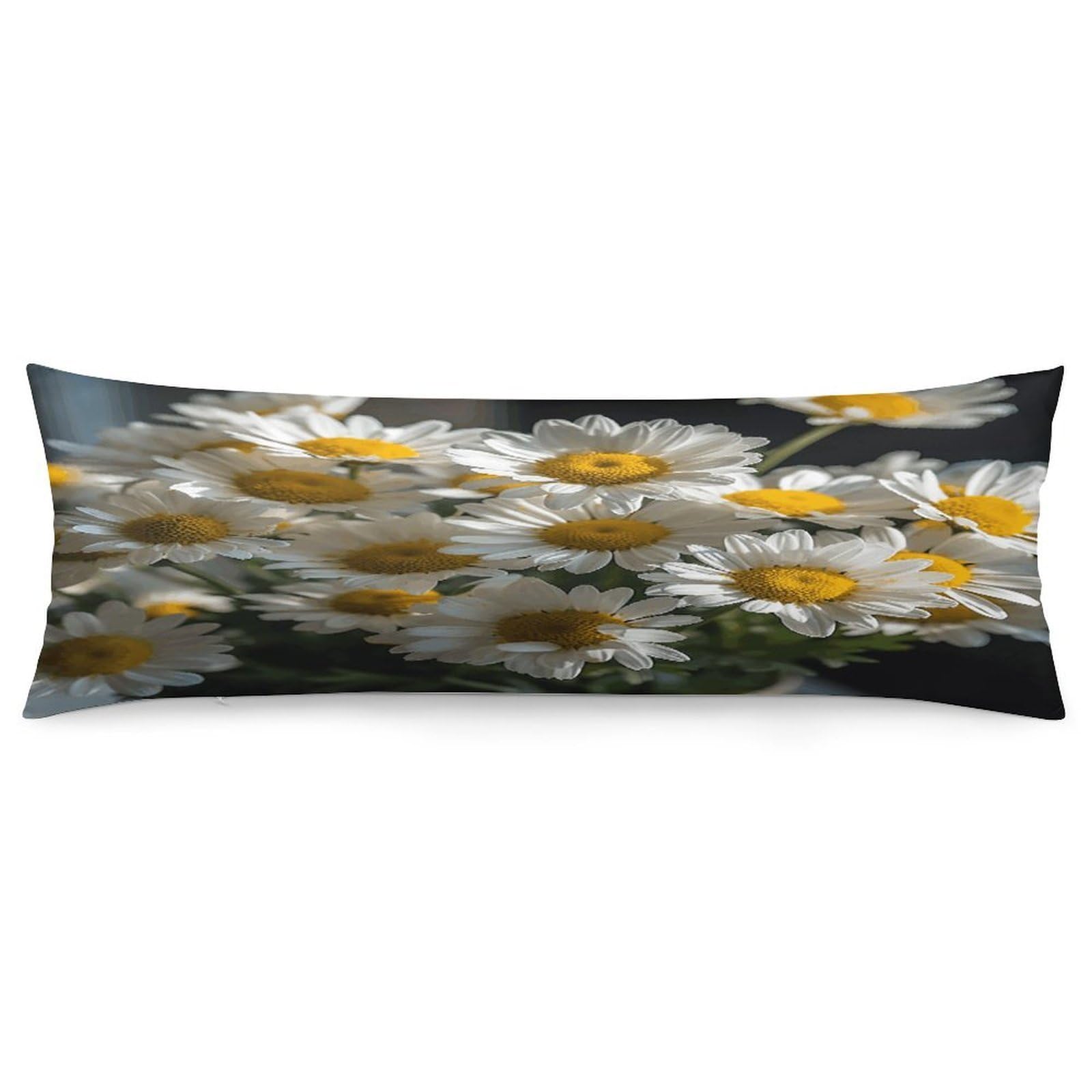Handful of Daisies Body Pillow Cover Soft Full Long Pillow Cover Decorative Large Pillow Case Cozy Body Pillow Pillowcase Pillow Shams for Bed Sofa Couch Room Decor 18.9 X 53 Inch