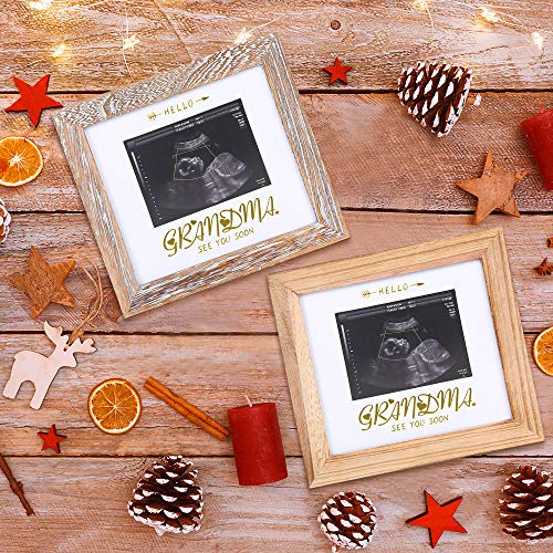 IHEIPYE Grandma Sonogram Picture Frame - Baby Announcement Gifts - Pregnancy Announcement Gift, Hello Grandma See You Soon, Weathered White by IHEIPYE - Image 7