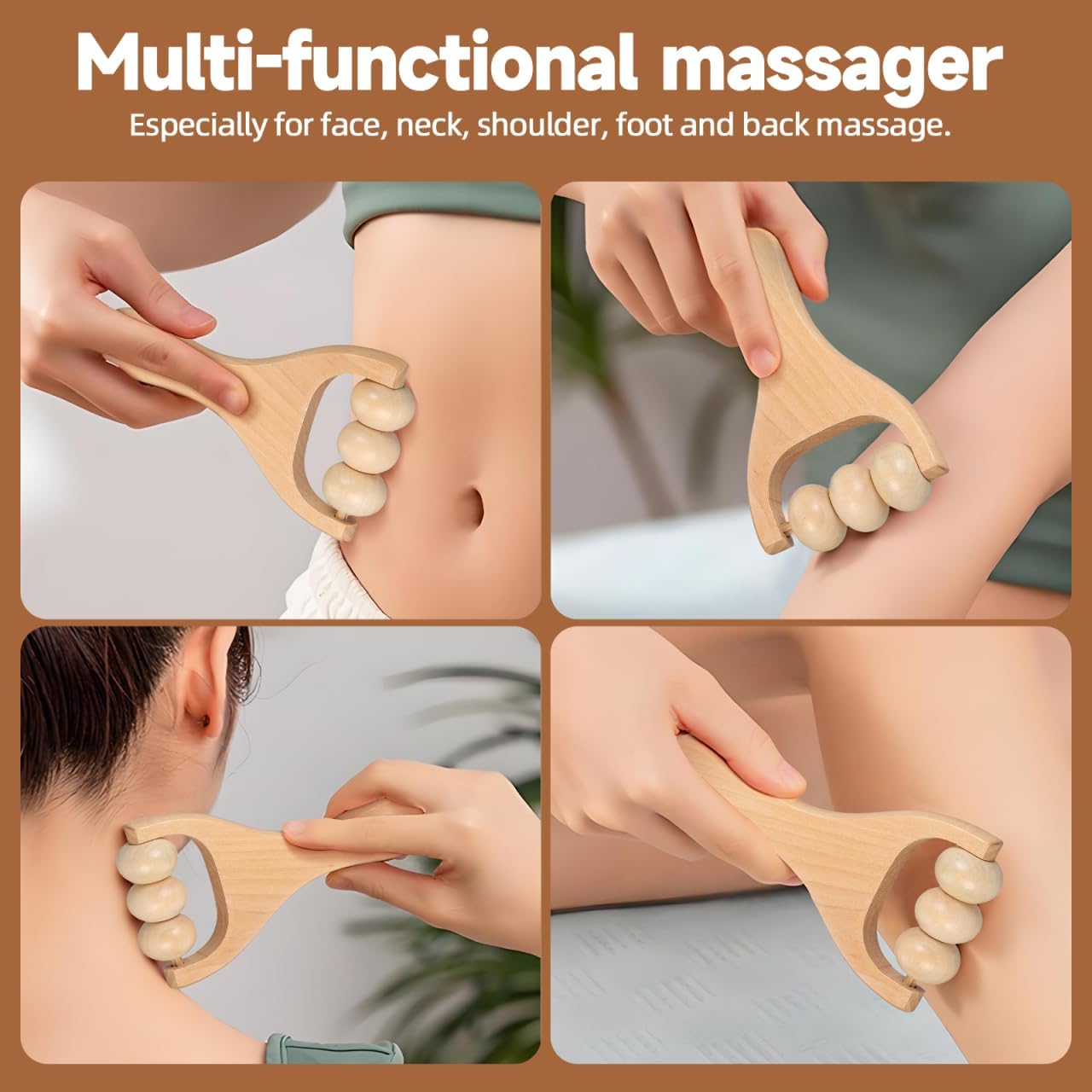 Ciieeo 2Pcs Wooden Massage Roller Massager Wooden Trigger Point Body and Face Roller for Foot Shoulder Neck and Waist Relaxation - Improve Sleep Quality - Image 8