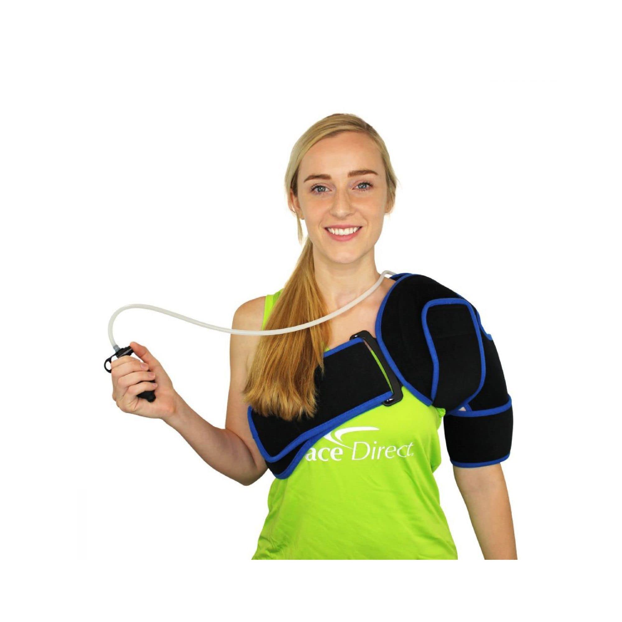 Brace Direct Cryotherapy with Adjustable Compression Air Pump Shoulder Wrap with Ice Pack for Shoulder Pain Relief Injuries
