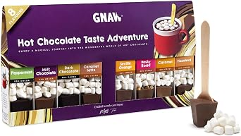 Hot Chocolate Spoon Taste Adventure Gift Set   8 Delicious Varieties with Mini Marshmallows, Luxury Hot Chocolate Gift Set   Stir-In Choc Shot Spoons for Rich, Yum-a-Licious, Caf -Style Mugs, 8 x 40g