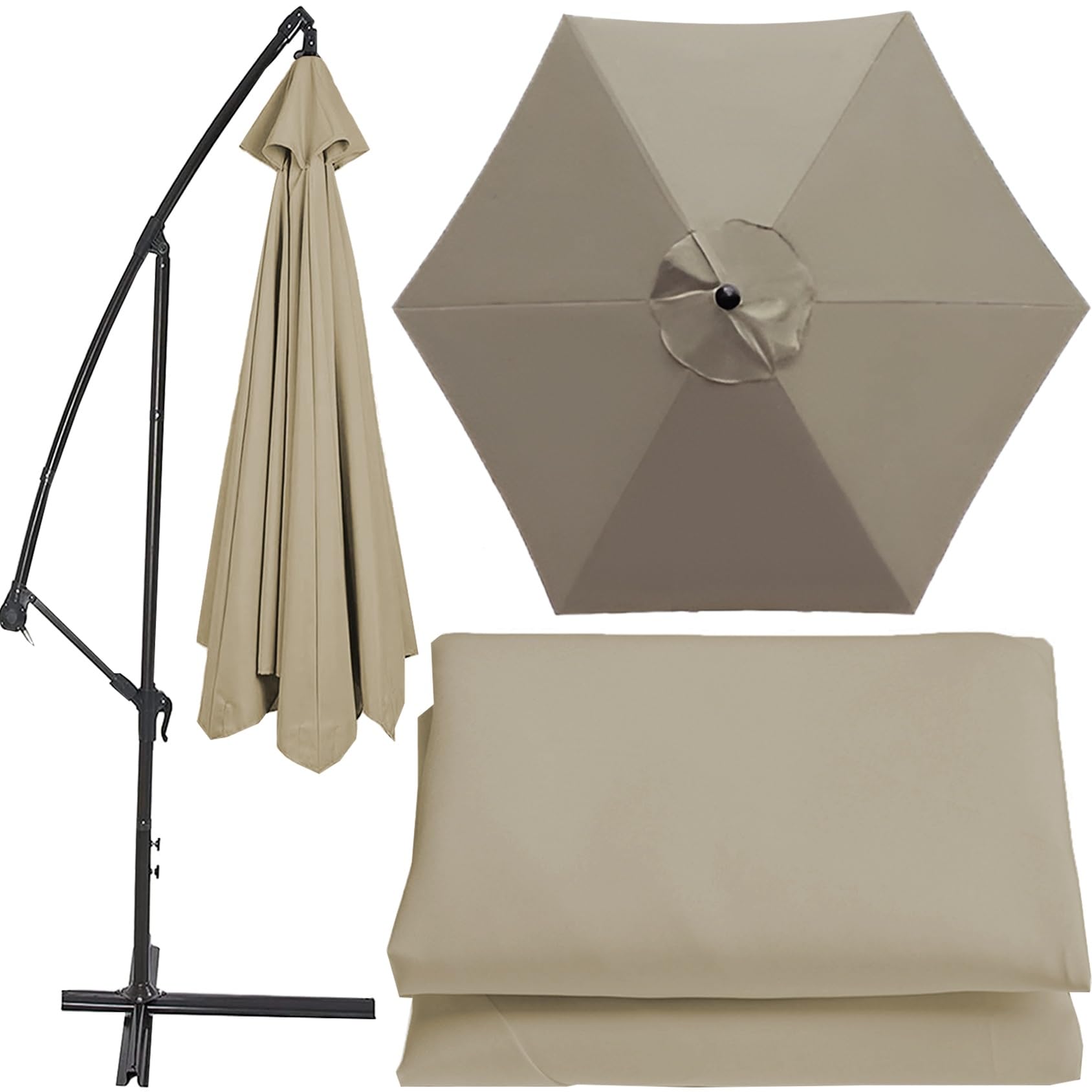 Universal Umbrella Replacement Cloth Parasol Umbrella Replacement Canopy Cover 200cm/270cm/300cm+6 Arms/8 Arms Replacement Parasol Fabric Cover For Garden Umbrella(Color:Top color,Size:300cm(9.8ft)-6
