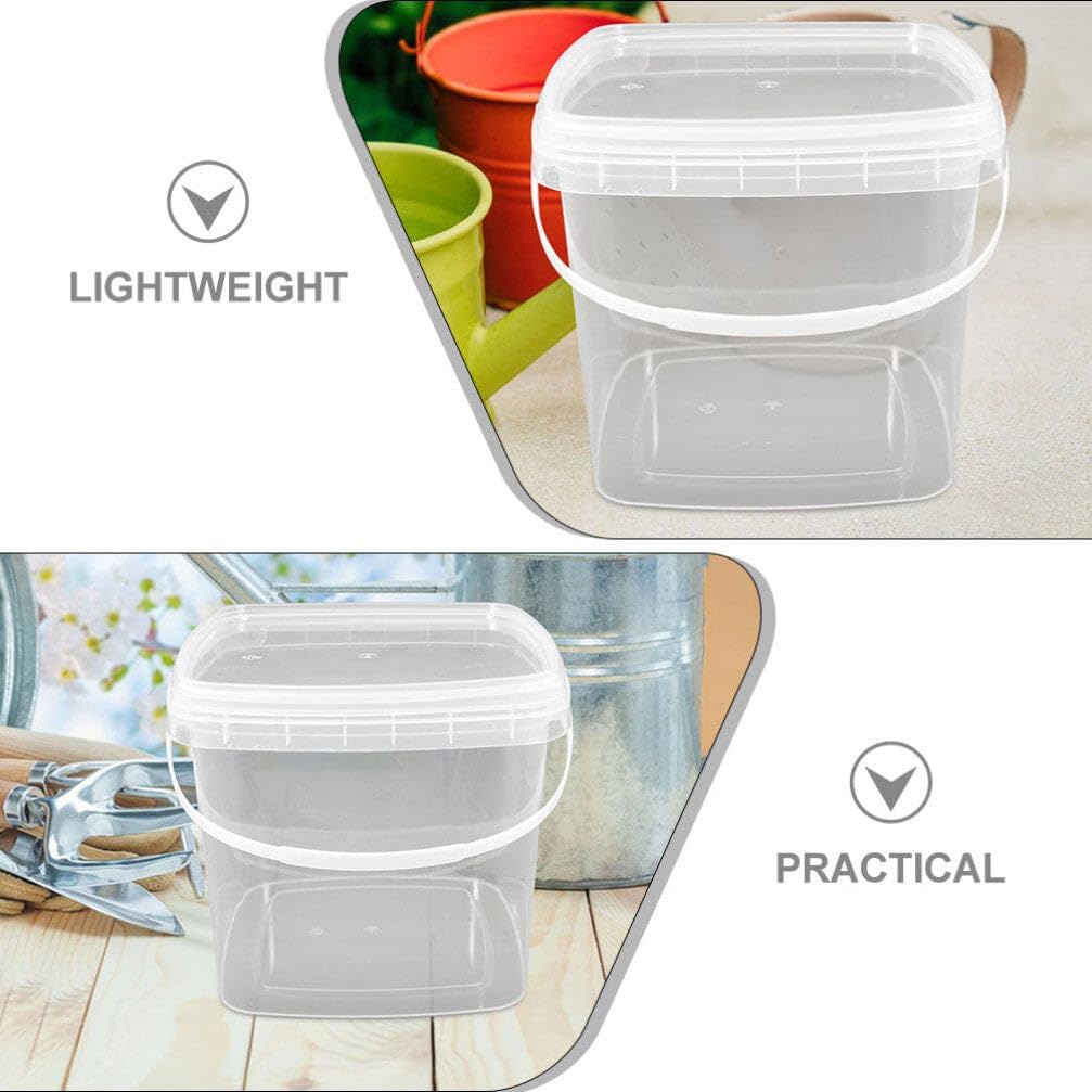 Holibanna Water Food Bucket with Lid and Handle 3L Plastic Container Portable for Camping Outdoor Storage