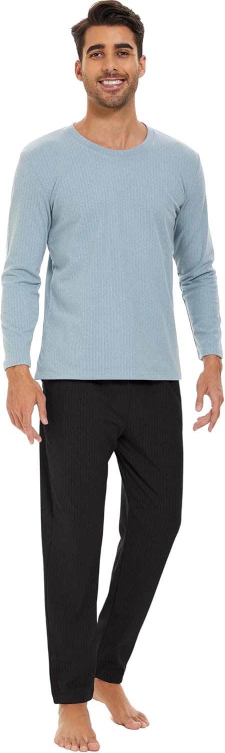 Heersan Men's Cotton Pajama Set Pajama Sets Lounge Pants