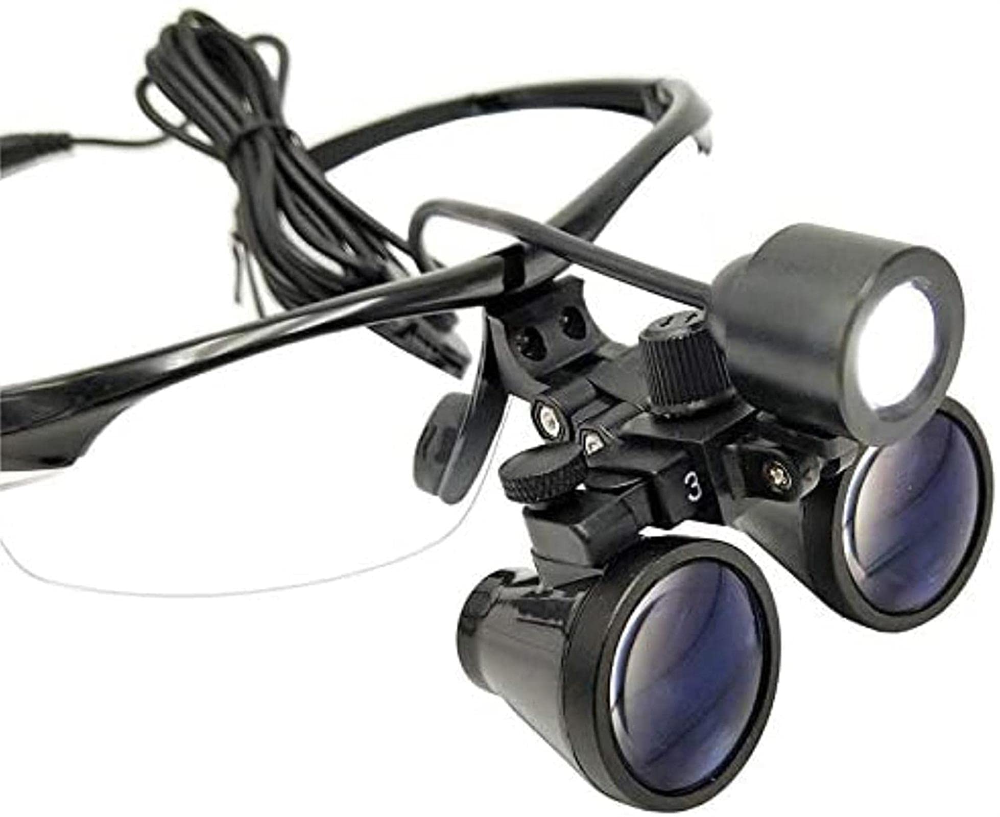 JOZZY Lupa,Lupas quirúrgicas dentales binoculares 2.5/3.5X + Faro Delantero LED de 3W