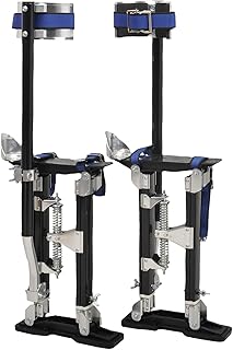 Drywall Stilts 15-23 Inch Height Adjustable Lifts Aluminum Tool for Painting Finishing Pruning Branches Cleaning - Black (15" - 23")
