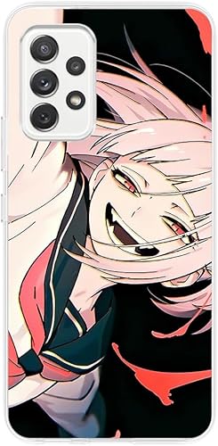 PONNYC Clear Slim Soft Transparent Durable Rubber Silicone TPU Fundas Fit Cover Case for Samsung Galaxy A52 5G Cross My Body Anime Japan 08