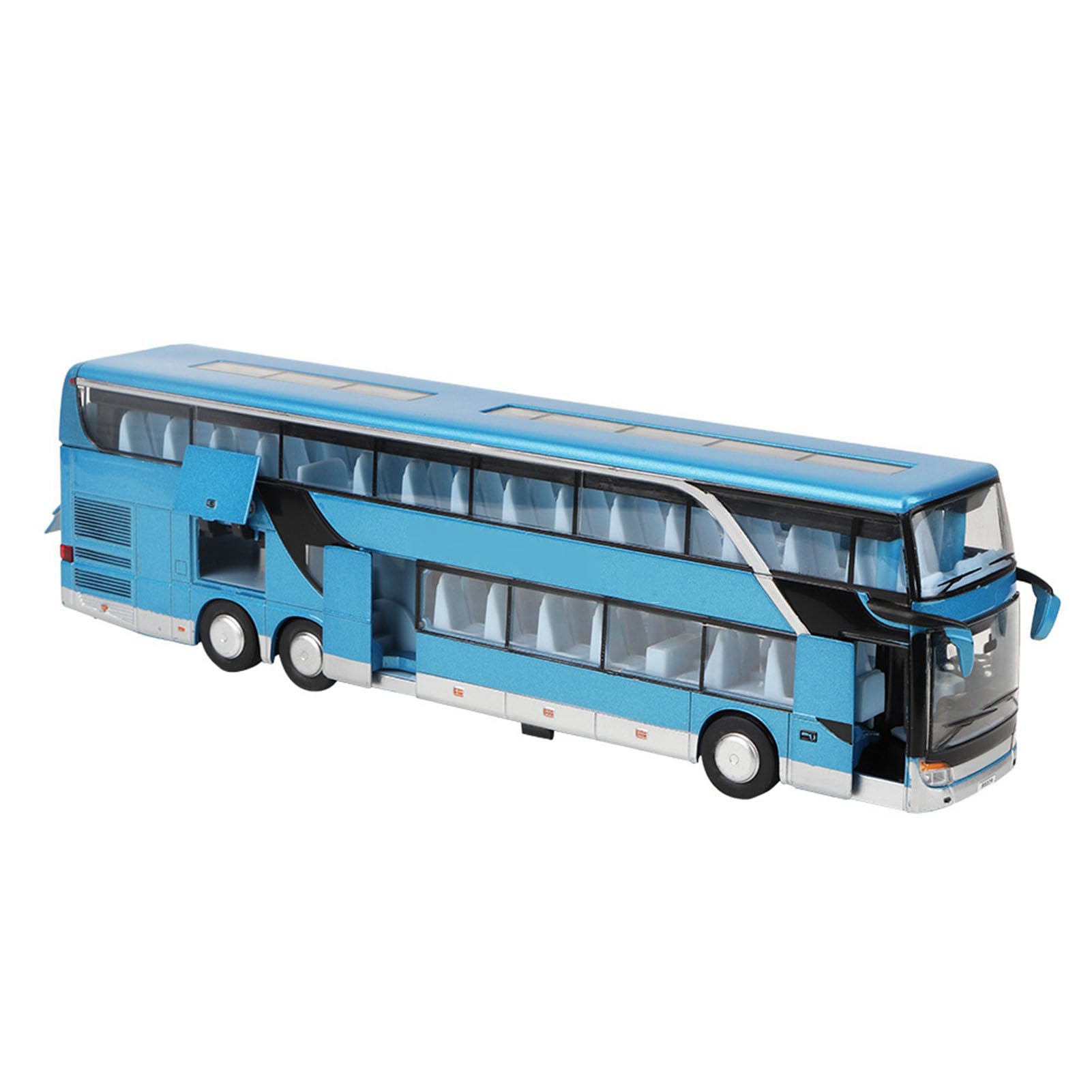 Juguete Modelo de Autobús de Dos Pisos de Aleación 1:32, Juguete Modelo de Coche Eléctrico, Música Ligera, Puertas Que Se Pueden Abrir, Juguete Modelo de Coche de Aleación, Rueda