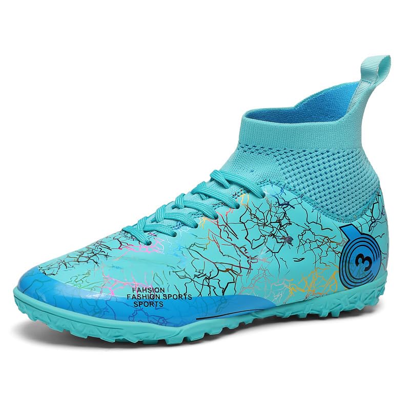 DISRATEBLU Kids Soccer Shoes Boys Girls Football Trainning Shoes Youth Firm Ground Athletic Turf Shoes Outdoor Professional Soccer Shoes Sneakers