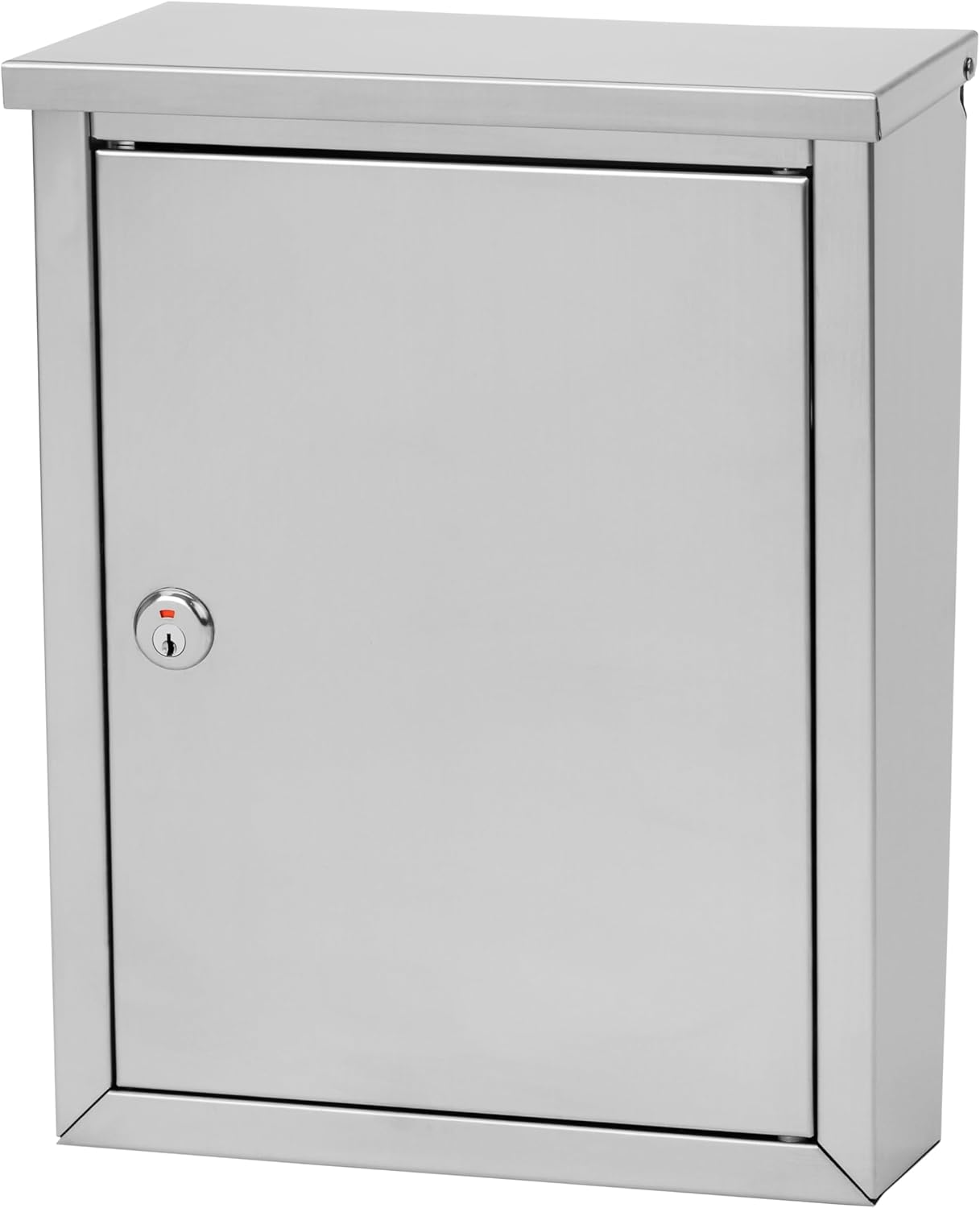 Architectural Mailboxes Regent™ Locking, Vertical Wall-Mounted Mailbox for Outside, Metal Stainless Steel Small Mail Box with Lock and Key Drop Box