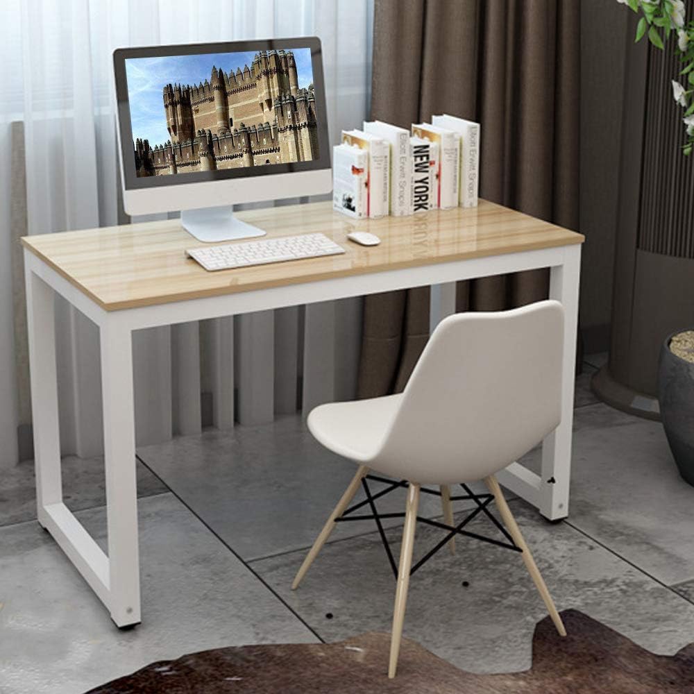 Computer Desk, 43-inch Wooden Work Desk PC Laptop Desk Game Writing Table Study Room Workstation Home Office Furniture (Oak)