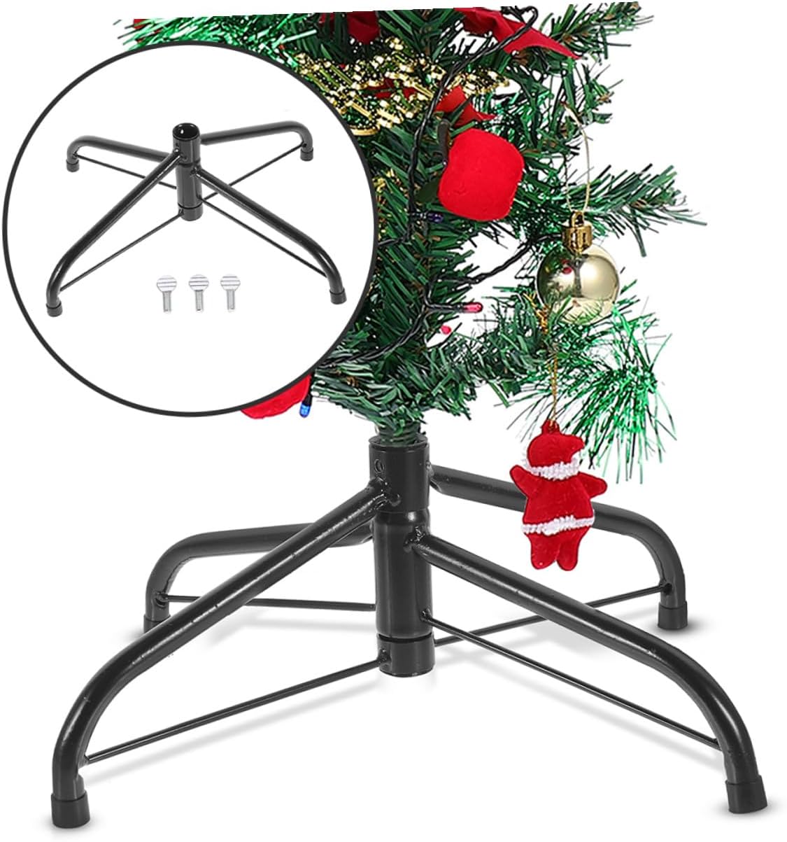 INOOMP 2pcs Christmas Tree Stand Iron Base 45cm Xmas Tree Support Holder Stable for Home Seasonal Décor