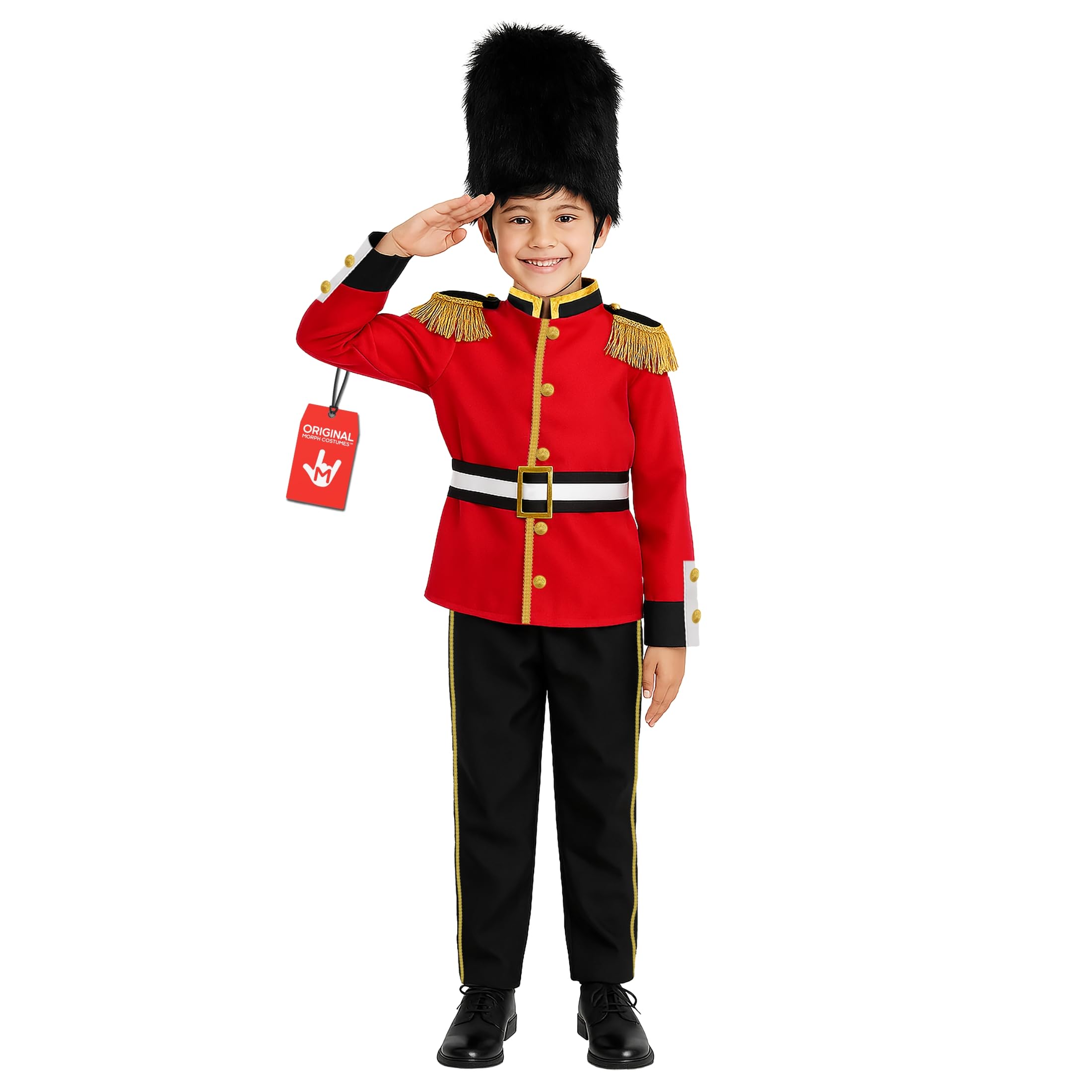 Morph British Guard Costume, Royal Guard Costume Kids, Kids Dress Up British Soldier, Book Day Costumes For Boys, 3-4 Years