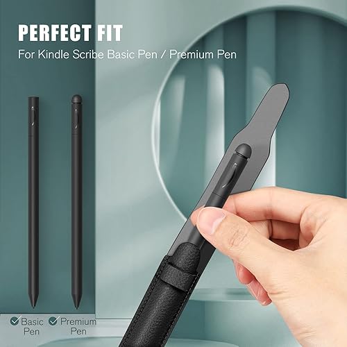 Miniatura 4 de Fintie Portalápices para Kindle Scribe estuche para lápiz capacitivo de piel sintética funda elástica portátil para Kindle Scribe Basic Pen  Premium