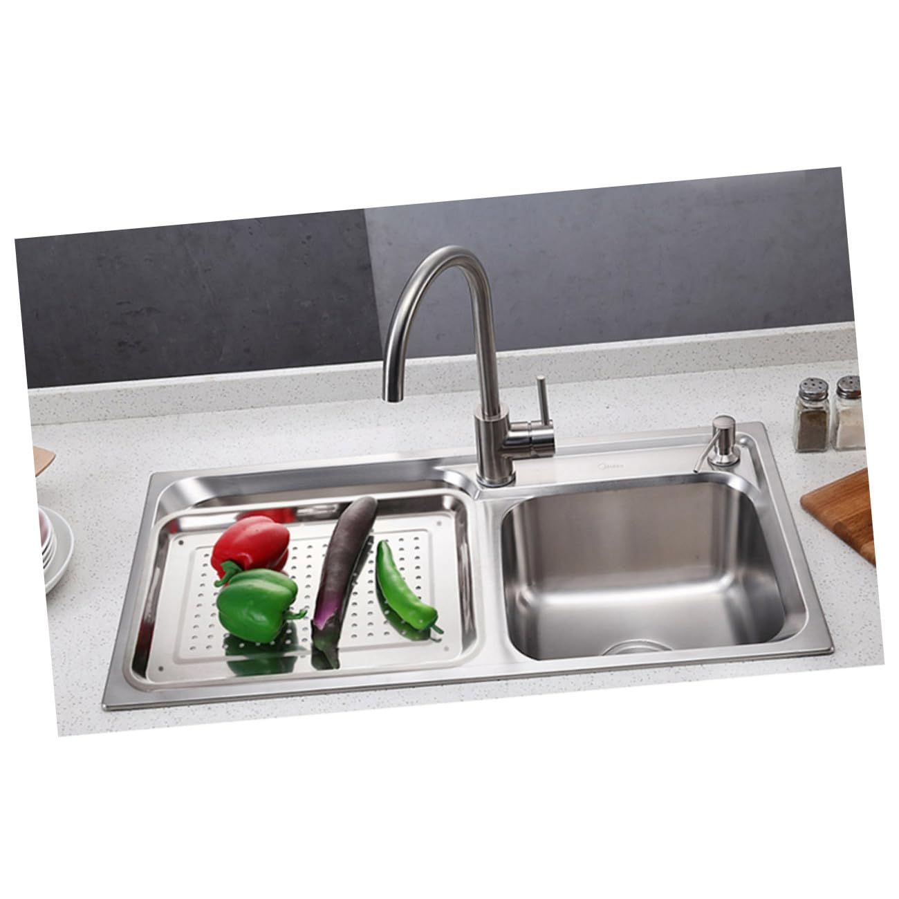 LABRIMP Vassoio Rettangolare per Scolare in Acciaio Inossidabile 36 X 27 CM, Scolapiatti Resistenti alla Ruggine, per Cucina e Cibi Fritti