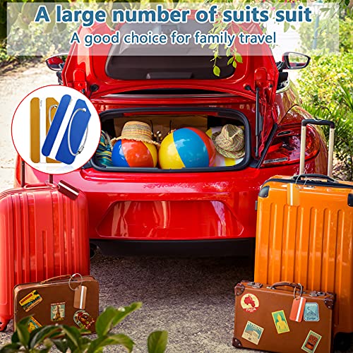 22 Pieces Metal Luggage Tags With Name Id Cards Aluminum Suitcase Labels Card Holders With Stainless Steel Loops Colorful Travel Bag Tags #TOP6