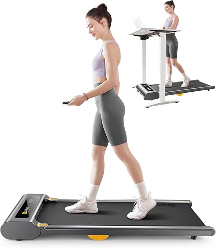 UREVO Cinta de correr para debajo del escritorio, almohadilla para caminar para el hogar y la oficina, cinturón grande de 16 pulgadas de ancho x 41