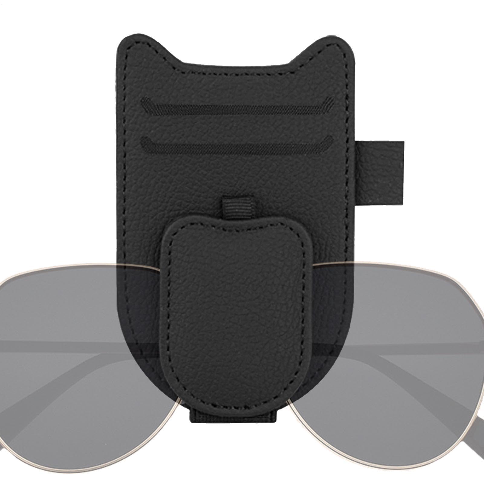 Auto-Sonnenblende, Brillenclip, Premium-PU-Lederrahmen, hochfester