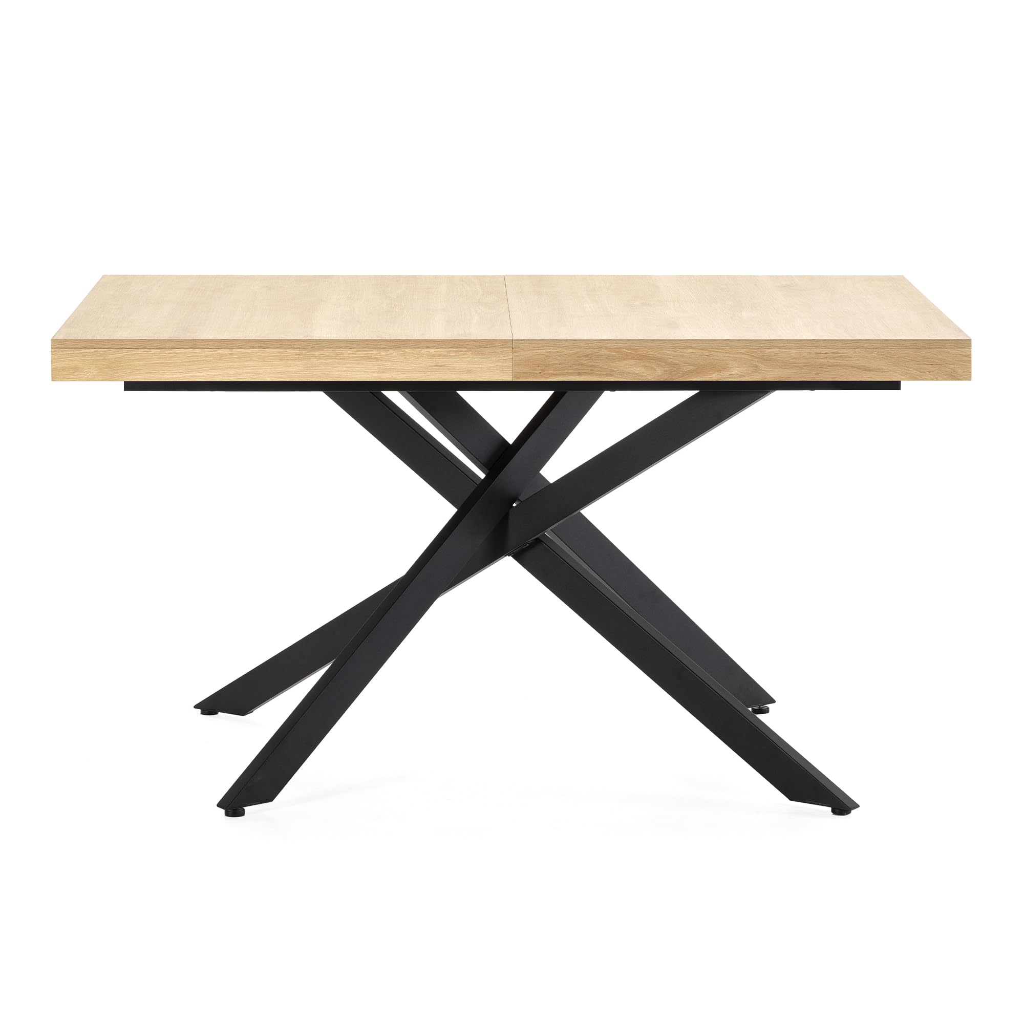 HOMN LIVING Mesa de Comedor Extensible Palermo Color Roble, 140-180 cm (Largo) 80 cm (Profundidad) 75 cm (Altura)