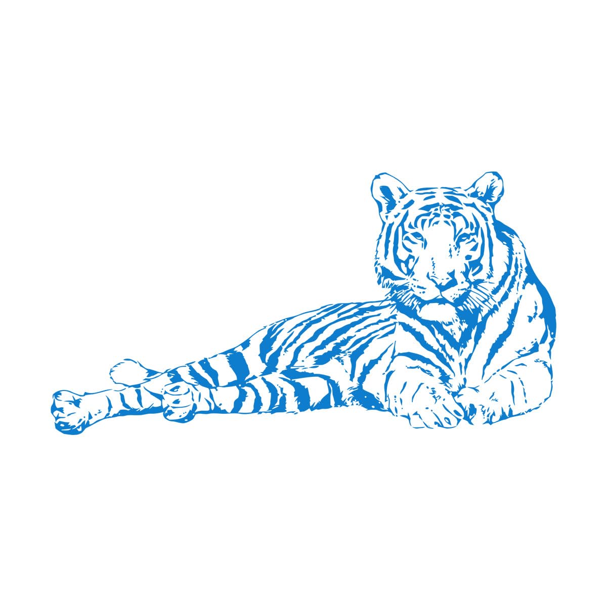 Sleeping Tiger Beast Animal Wall Sticker Bedroom Kid Room Safari Africa Jungle Animal Tiger Wall Decal Playroom Vinyl Extra Large - 74x142cm