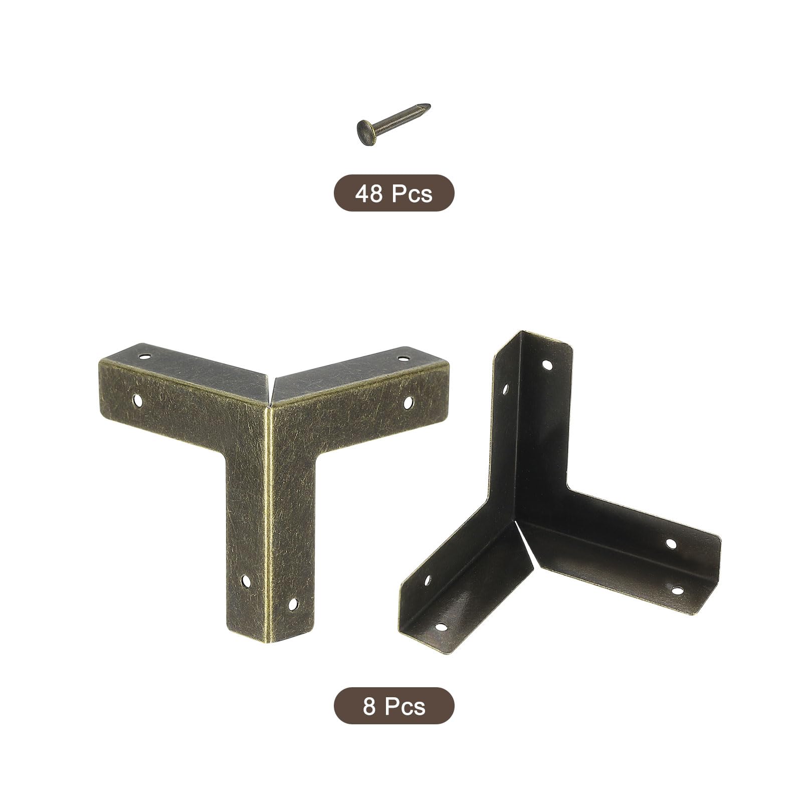 QUARKZMAN 8pz Copertura Angolare Decorativa per Scatola, 32mm Protezione Angolare in Metallo, Protezione per Angoli Mobili, Bronzo