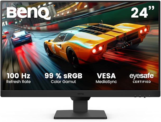 BenQ GW2490E 24 Pulgadas Gaming Monitor, 100Hz, 1920x1080p, IPS, Eye-Care, Flicker-Free, Low Blue Light Plus, Certificado TÜV Rheinland, HDMI, DisplayPort