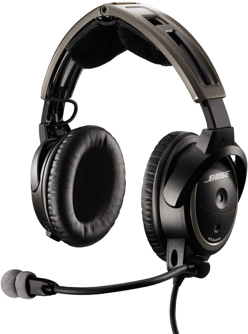 324843-3020 A20 Aviation Headset with Bluetooth Dual Plug Cable, Black
