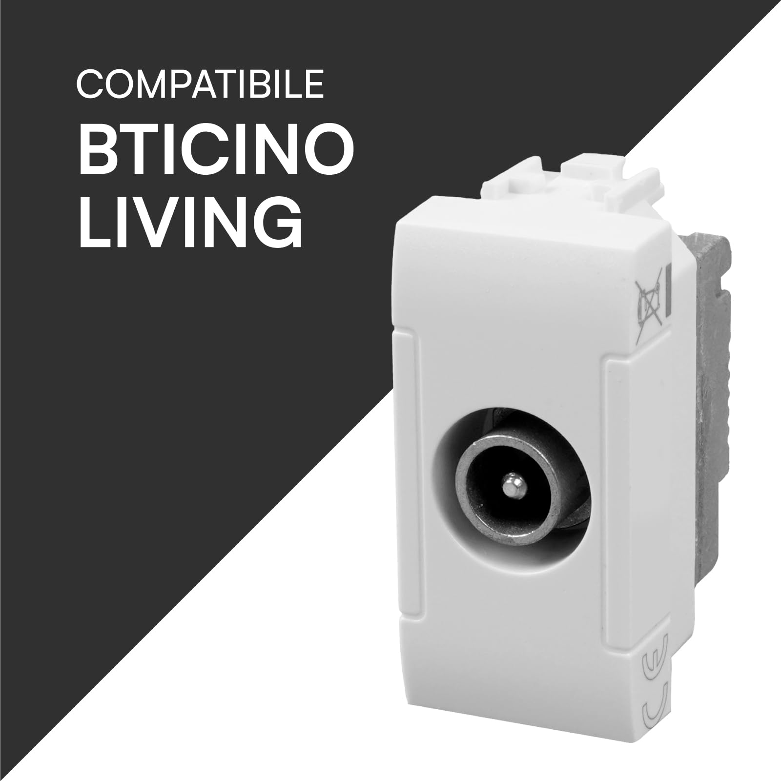 Connettore Presa TV Maschio Passante - Compatibile Con Sistemi Bticino Matix - Foto 4