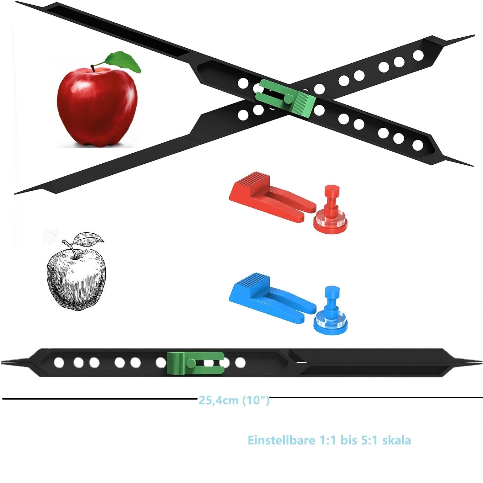 Pantografo Da Disegno 10 Pollici - Divisore Proporzionale Per Artisti, Architettura E Ingegneria - Foto 3