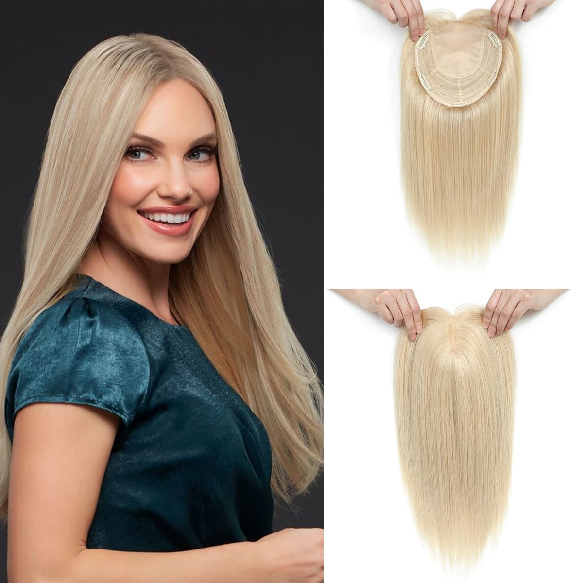 Hair Toppers for women 16inch Hair Toppers for Women Real Human Hairs,Big Base Hairs Topper, Top Hairs Pieces for Women