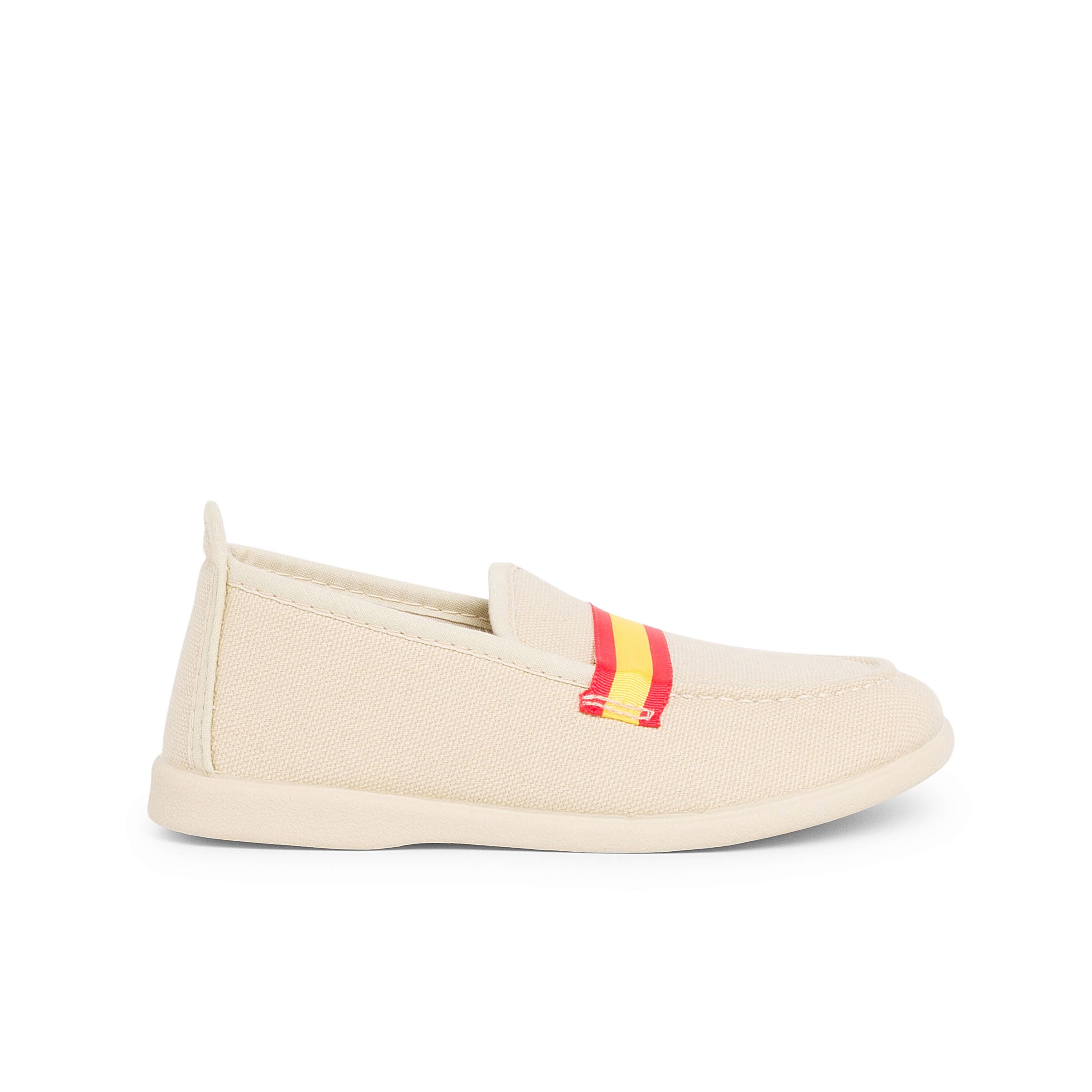 Pisamonas Mocassins Grandes Tailles en Toile avec Bandes de Couleurs