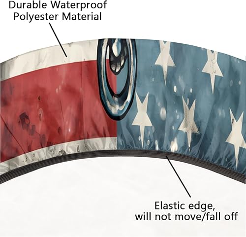 Vista 135 de Pardick Mantel redondo ajustable con diseño de flores de arte en acuarela con mantel elástico, mantel elástico redondo, impermeable, lavable, se