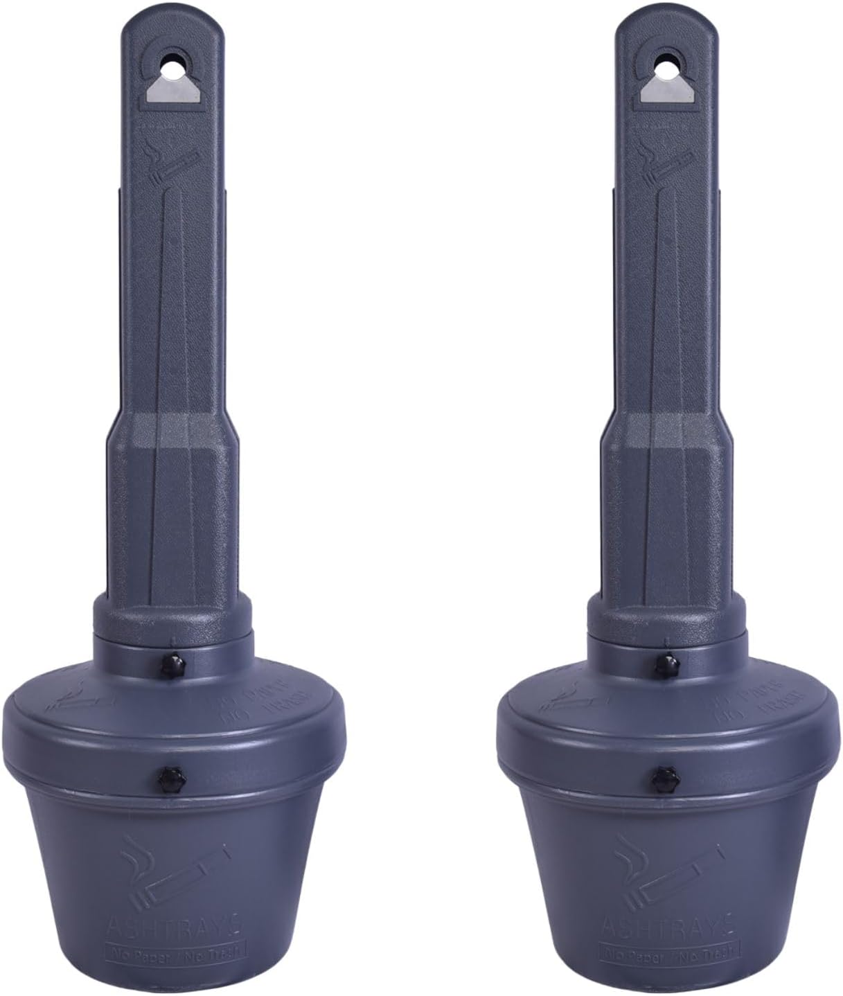 BESEA 2Pack Extra Large Capacity Outdoor Ashtray, 42 Inch Tall Gray Heavy Duty Standing Ash Disposal Bin with 15 Inch Base for Patio, Garden, Hotel, Bar, Restaurant, Office, Outdoor Areas
