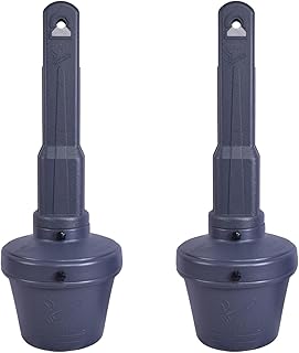 BESEA 2Pack Extra Large Capacity Outdoor Ashtray, 42 Inch Tall Gray Heavy Duty Standing Ash Disposal Bin with 15 Inch Base for Patio, Garden, Hotel, Bar, Restaurant, Office, Outdoor Areas