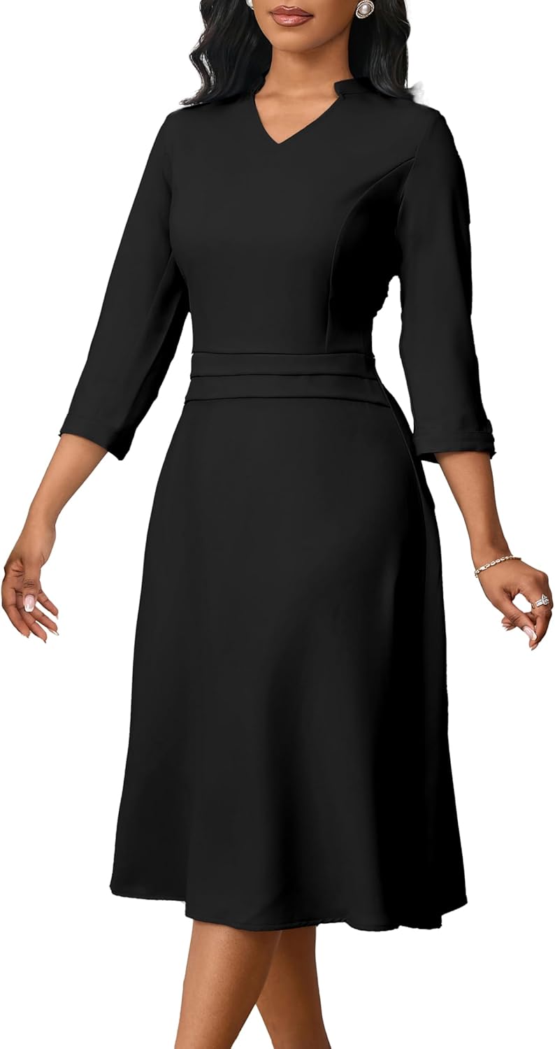 INR Dress for Women Dinner Dress Formal Fit and Flare Elegant Wedding Guest Cocktail Party and Work Dresses - Image 5