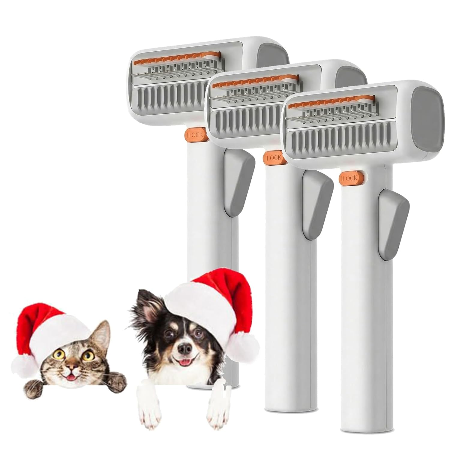 2-in-1 Pet Grooming Comb | Detangle & Remove Tangles Effortlessly | One-Touch Switch | Excellent for Dogs & Cats(3pcs)
