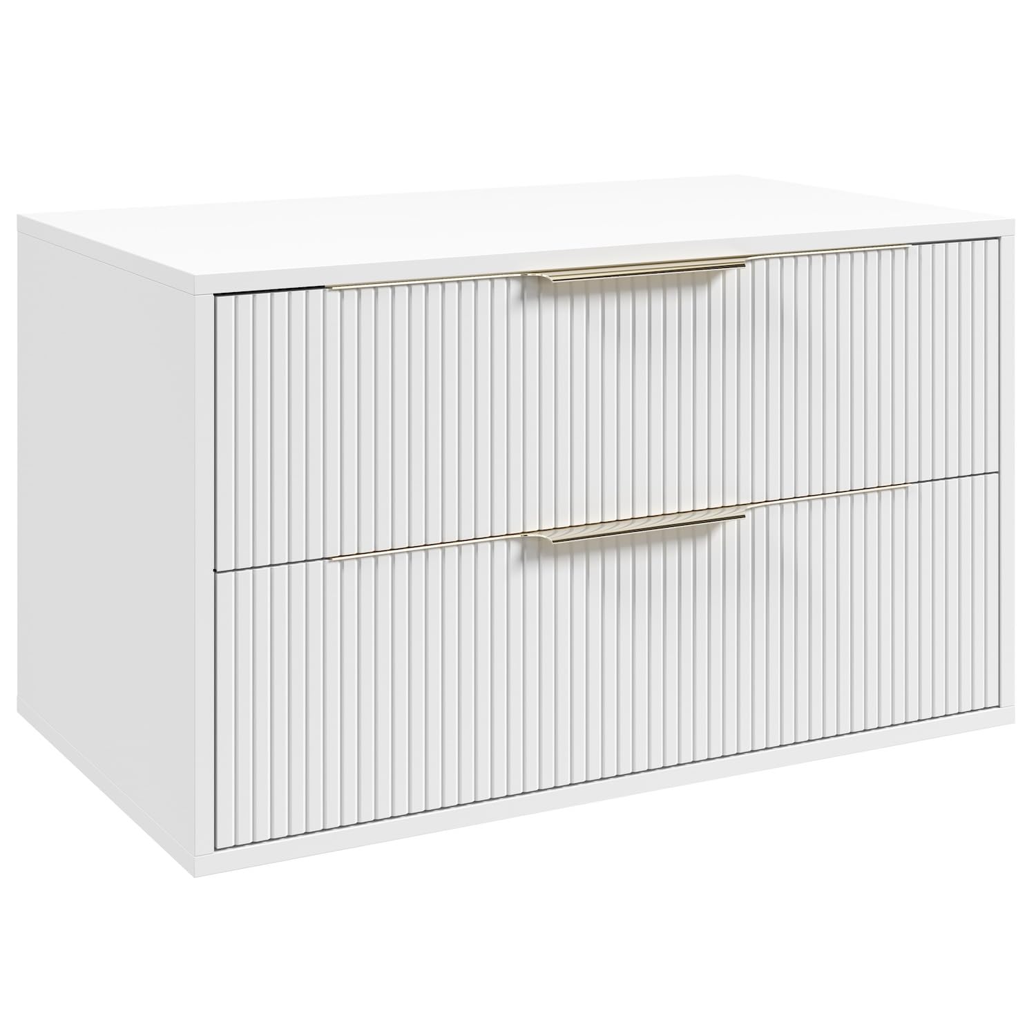 BADPLAATS Meuble Sous Vasque Rimini 80 Cm Blanc Mat Meuble Avec Tiroirs