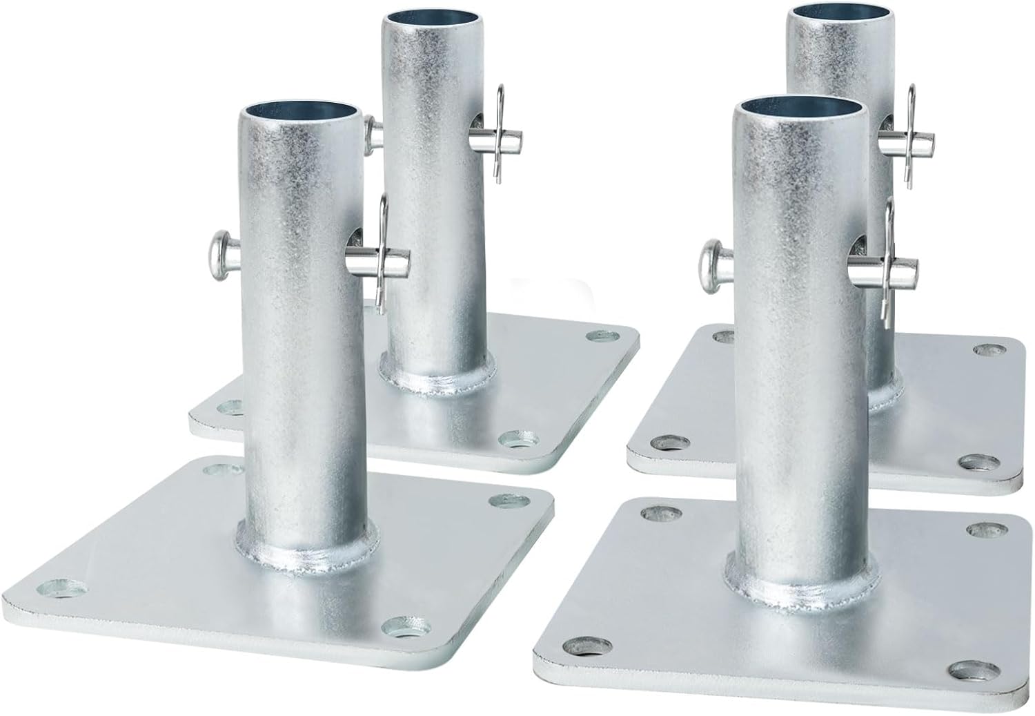 Scaffolding Base Plates, 4.75" x 4.75" x 1-5/16 OD Reinforced & Galvanized Scaffolding Accessories, 4 Pack Scaffolding Equipment for Baker Scaffolding