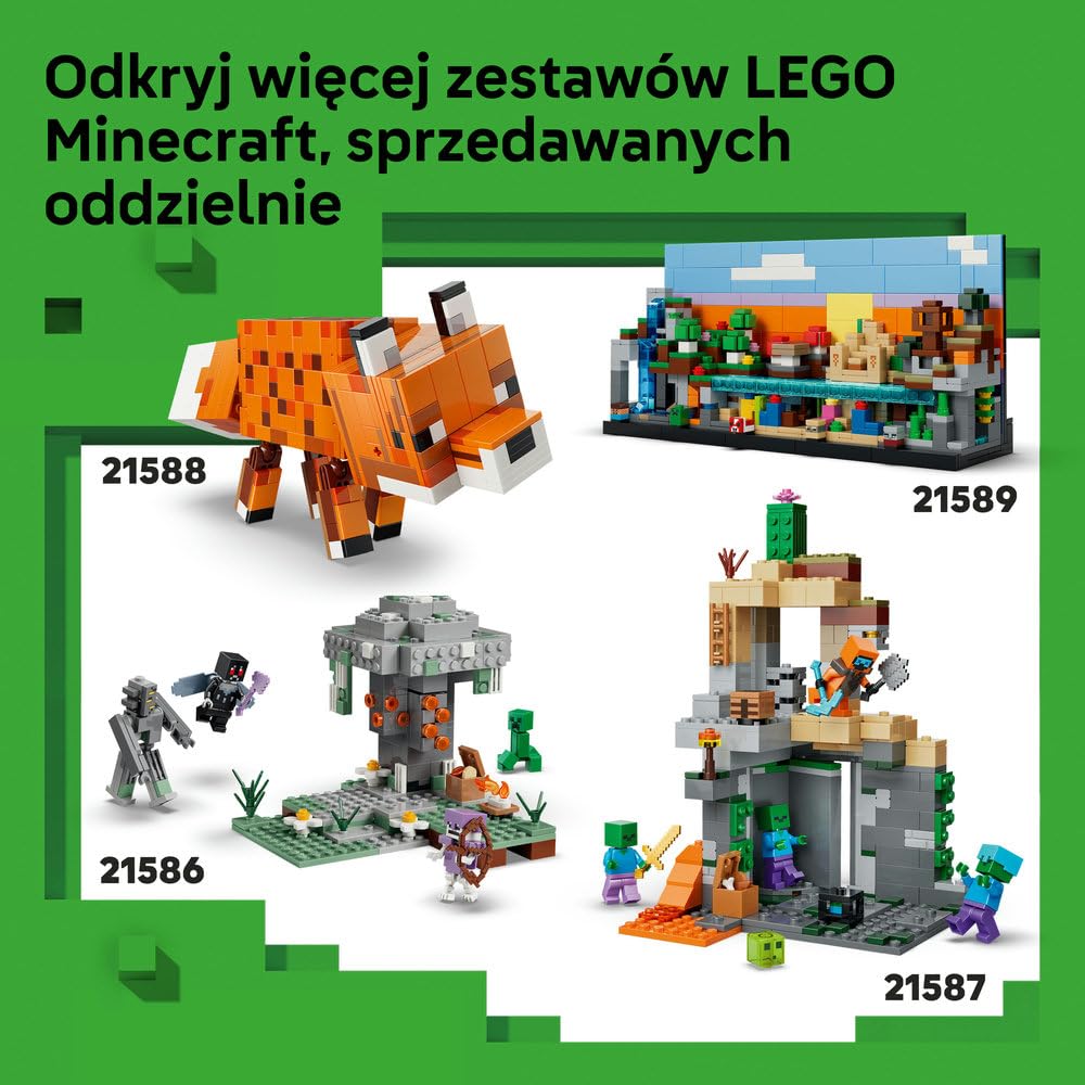LEGO Minecraft Walka z Witherem 21590 | Przygoda w spaczonym lesie, zabawka dla 8-latka, prezent dla gracza w Minecrafta, zestaw klocków dla dzieci, 494 elementy