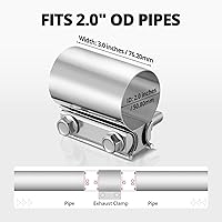 Vista 2 de EVIL ENERGY - Abrazadera para manguito de escape de acero inoxidable.