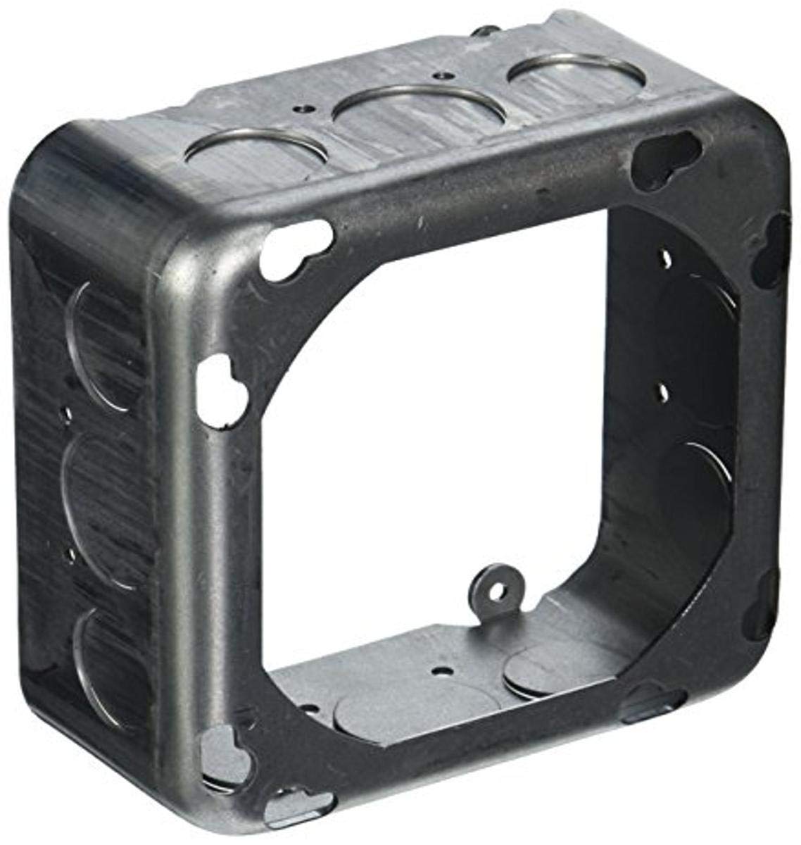 Raco 262 Square Extension Ring, Drawn, 4-11/16, 2-1/8 Deep with Eight 1/2 and Four 3/4 KOs
