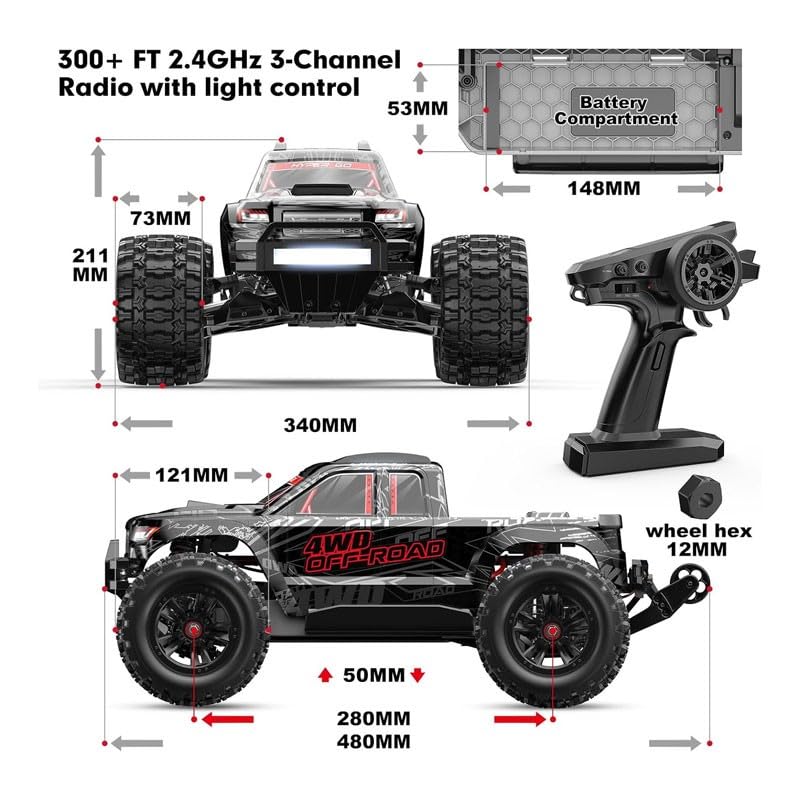 Amazon.com: Pondliner MJX HyperGo 10208 V2 Black 3S/4S