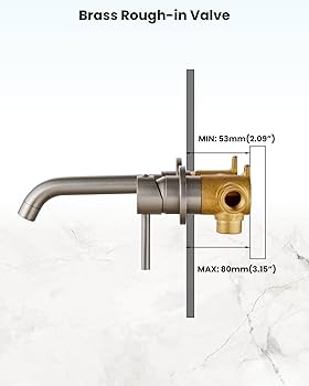 Gotonovo Modern Wall Mount Bathroom Sink Faucet, Single