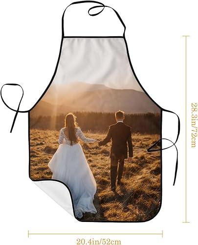 Miniatura 2 de Delantal con logotipo personalizado con foto, delantal de cocina personalizado para cocinero, delantal impermeable de cocina con texto