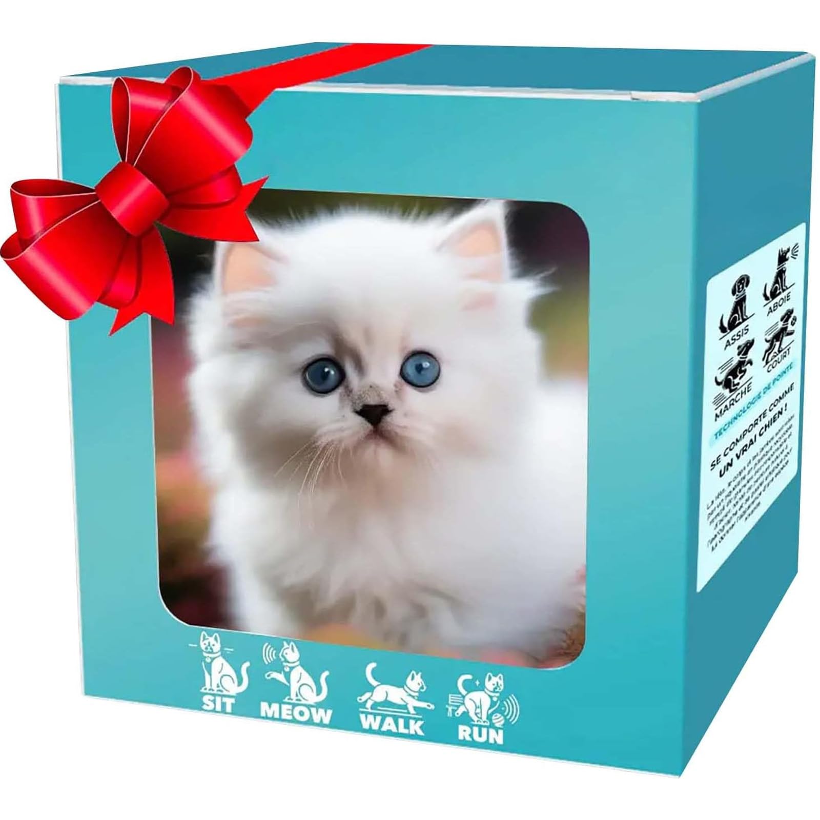 Robot Cat Nico, Robot Puppy That Acts Like a Real Cat, Realistic Robotic AI Pet Cots, Nico Robots cat, Electronic Interactive Stuffed Cogs for Sitting, Barking, Walking and Running C